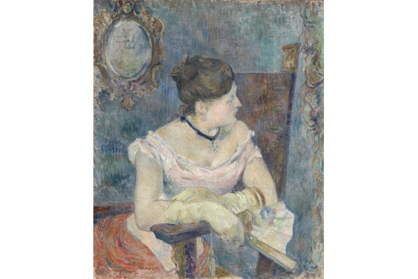 mette in evening dress Mette Gauguin in an Evening Dress (1884) by Paul Gauguin main image 1