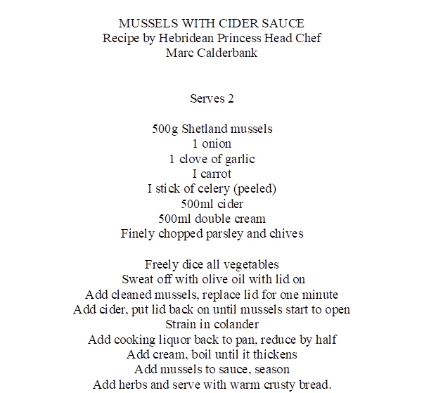 Hebridean Recipe